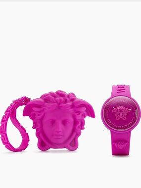 Versace Swiss Pop RARE Pink Medusa Silicon Watch SET
